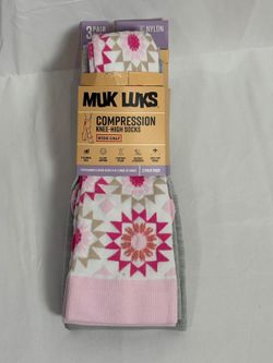 Muk Luks Women's Compression Knee High Socks Floral Multi NWT
