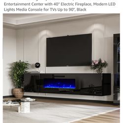AMERLIFE Floating Fireplace TV Stand