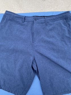 MENS HYBRID SHORTS by ELYSIAN size 38 like NEW. LAST picture shows true beautiful blue color, excuse the rain drops. NO STAINS
