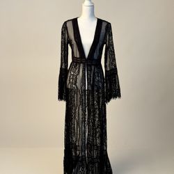 Black Lace Robe