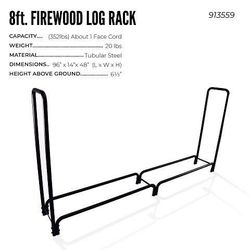 
New 8ft Outdoor Heavy Duty Log Firewood Storage Rack Holder,