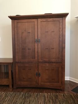 Furniture - sectional, ottoman , tv cabinet w shelves and three tables