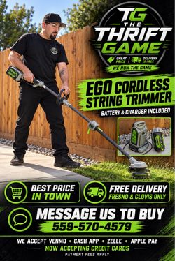 FREE DELIVERY 100$$ EGO Cordless String Trimmer with Battery and Charger