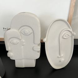 Abstract Face Ceramic Vase