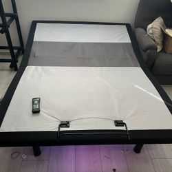 Adjustable Queen Bed Frame With LED Light