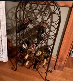 Wine rack. Holds 35 bottles.