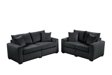 Sofá & Loveseat Black 😎😍🤪🤩