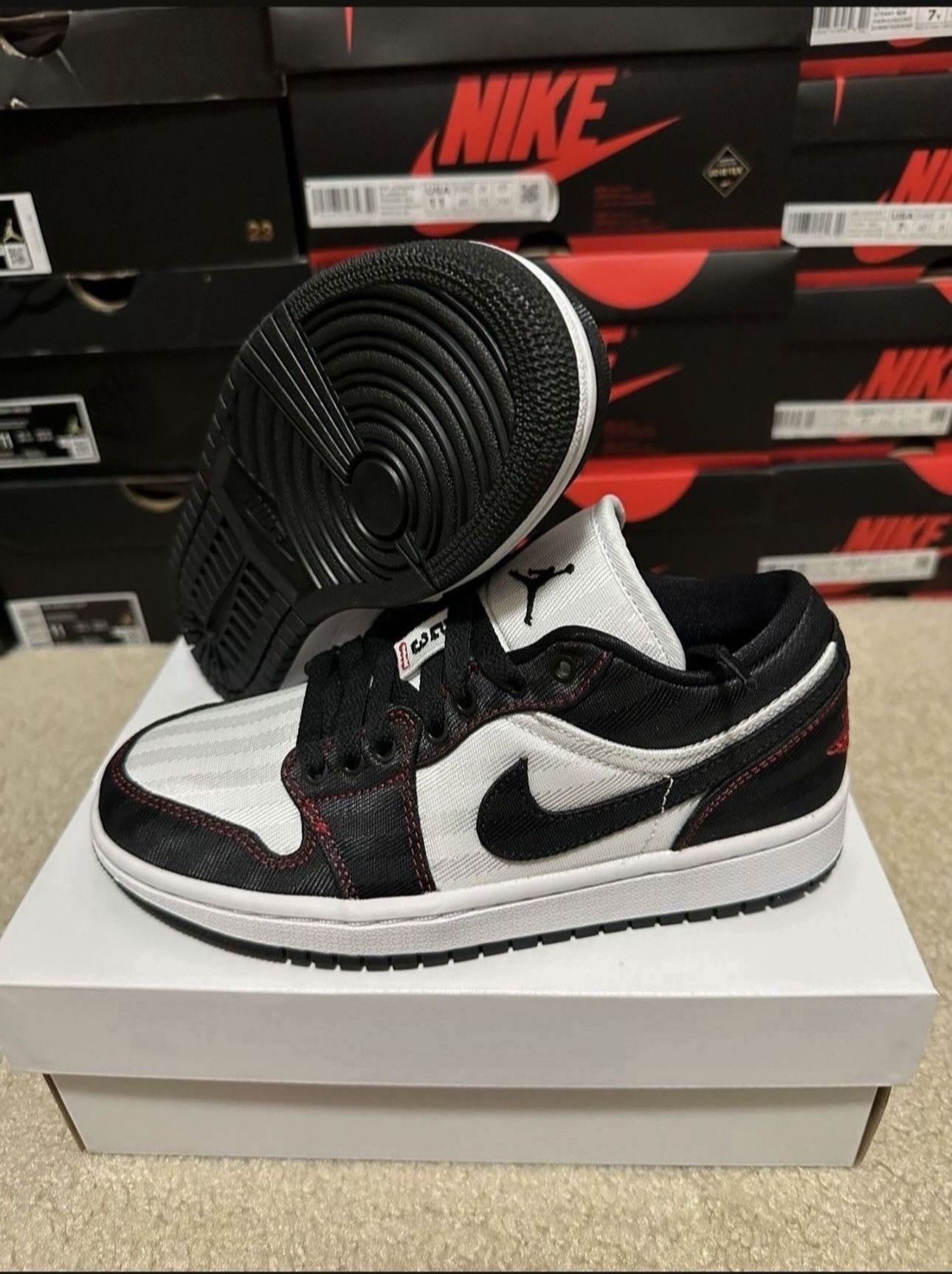 Nike Air Jordan 1 Low SE Utility White Black Red DD9337 106  Womens Size 5.5 Brand New