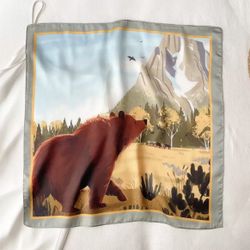 Scarf Women Square Fashion Animal Print Small Neckerchief Female Head Scarves