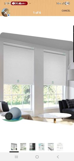 Motorized Blackout Blinds 58x72 Smart Roller Shade with Remote Alexa Compatible
