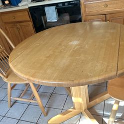Butcher Block Kitchen Table & 2 Chairs