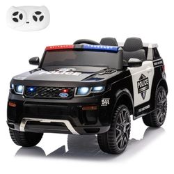 Electric Police Car for Kids, 12 Volt Kids Ride on T