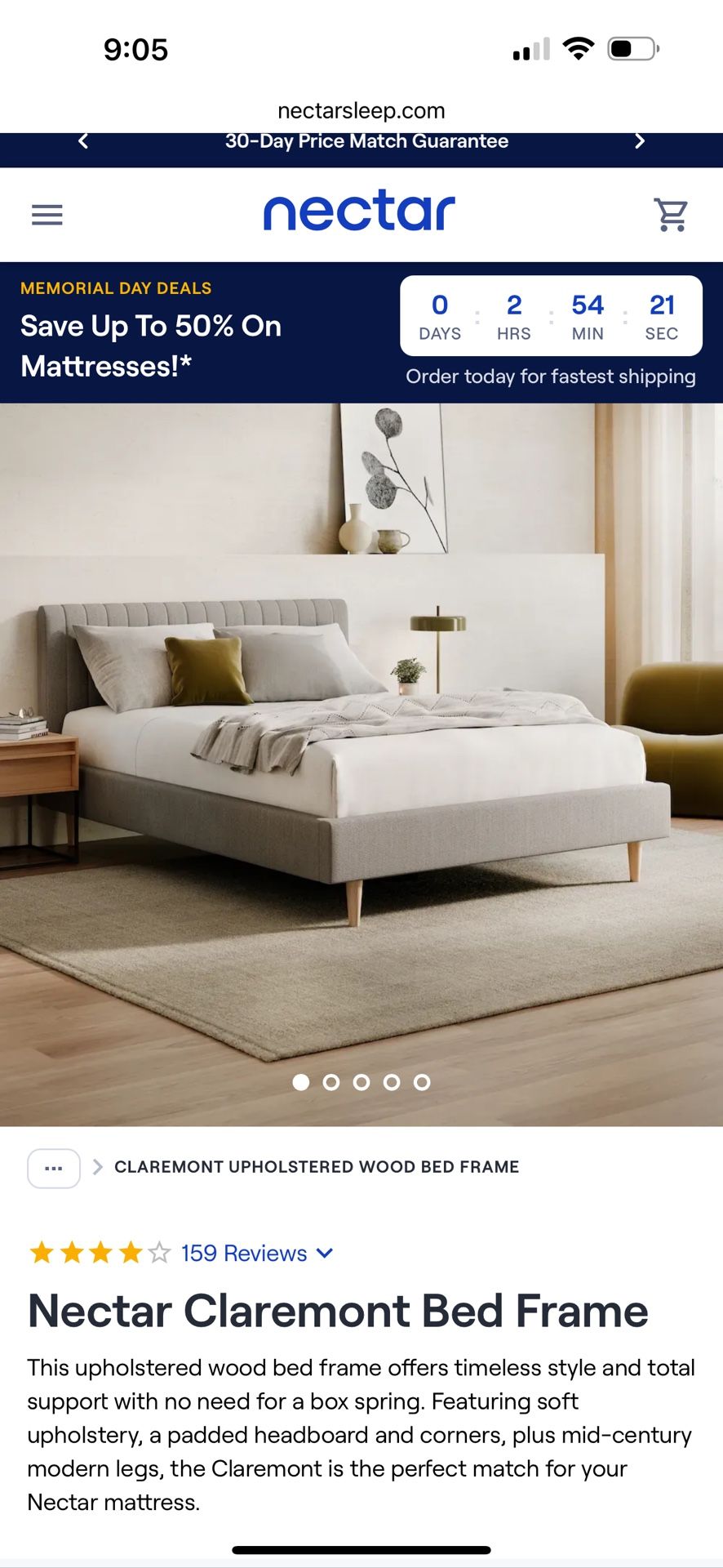 Nectar Claremont Bed Frame (Full)