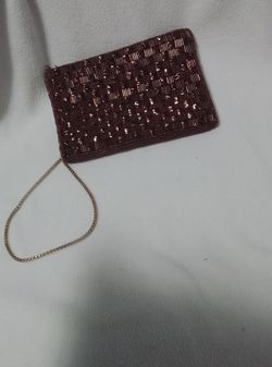 Metallic-Bronze Clutch Evening Hand Bag
