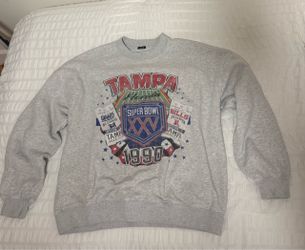 Abercrombie & Fitch Super Bowl XXV Graphic Crewneck Sweatshirt Medium Oversized Fit