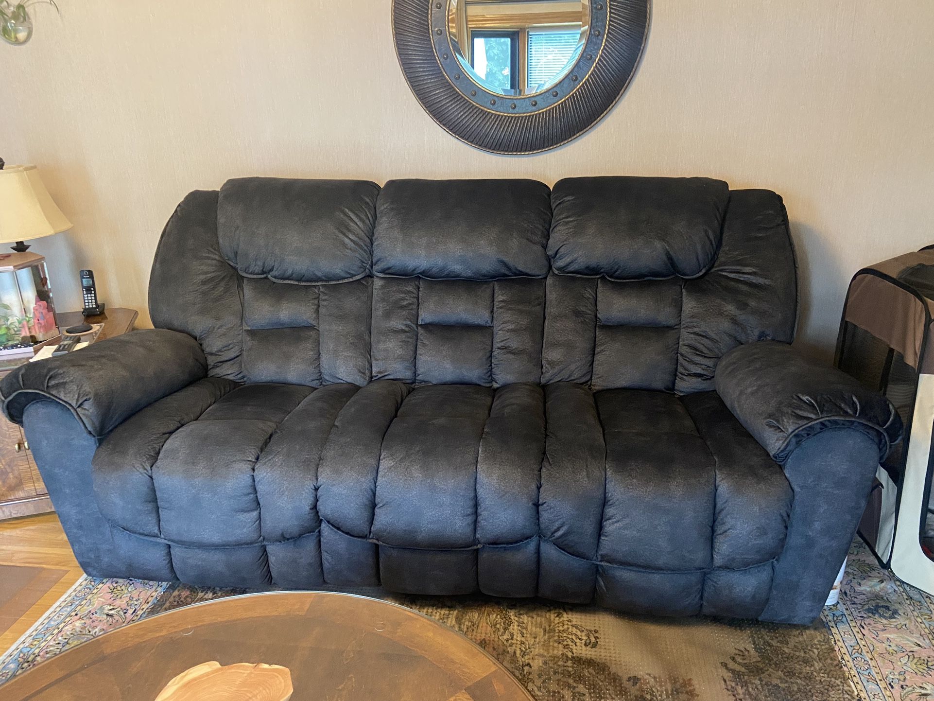 Ashley Furniture Signature Reclining Couch & Love Seat (4 Recliners Total)