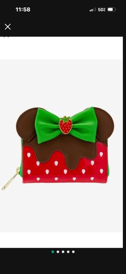 DISNEY Loungefly Strawberry 🍓 Chocolate  NWT WALLET (Price Is Firm) Mini Backpack & Headband In Profile NWT