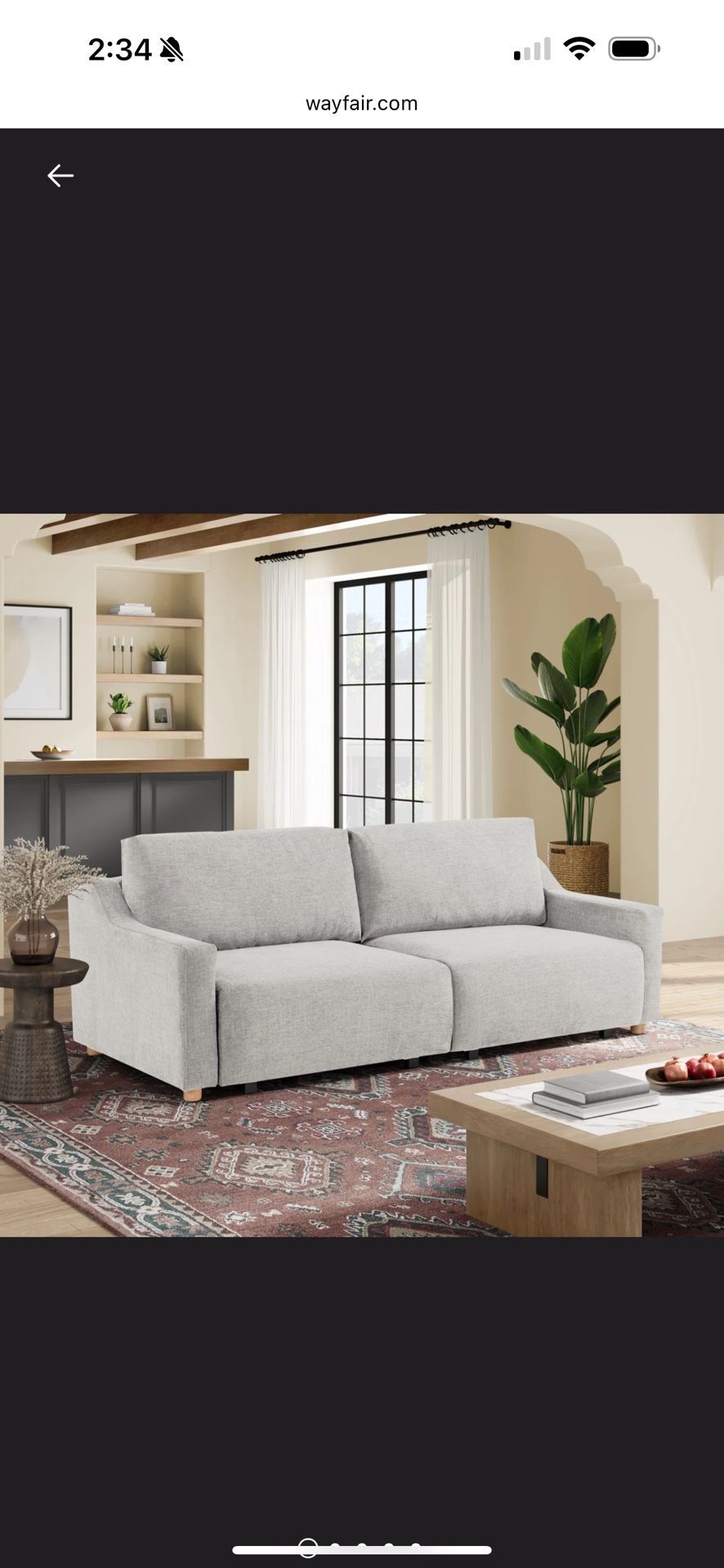 Serta Gabi 90” Convertible Sleeper Sofa – Queen Size – LIKE NEW