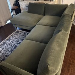 Designer Green Moss Sectional Couch 