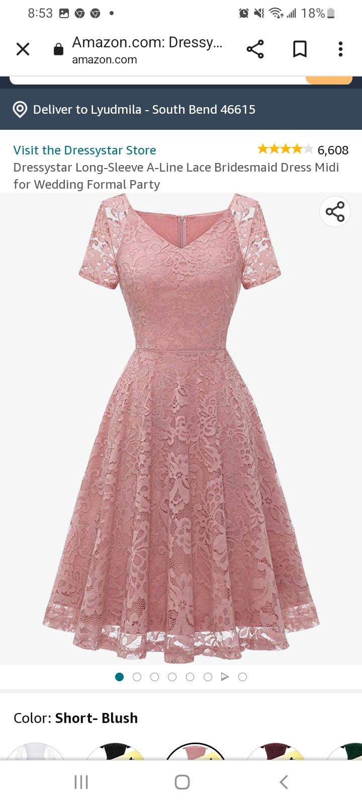 Dressystar Long-Sleeve A-Line Lace Bridesmaid Dress Midi for Wedding Formal Party
Size 4XL
Will recommend for 3XL