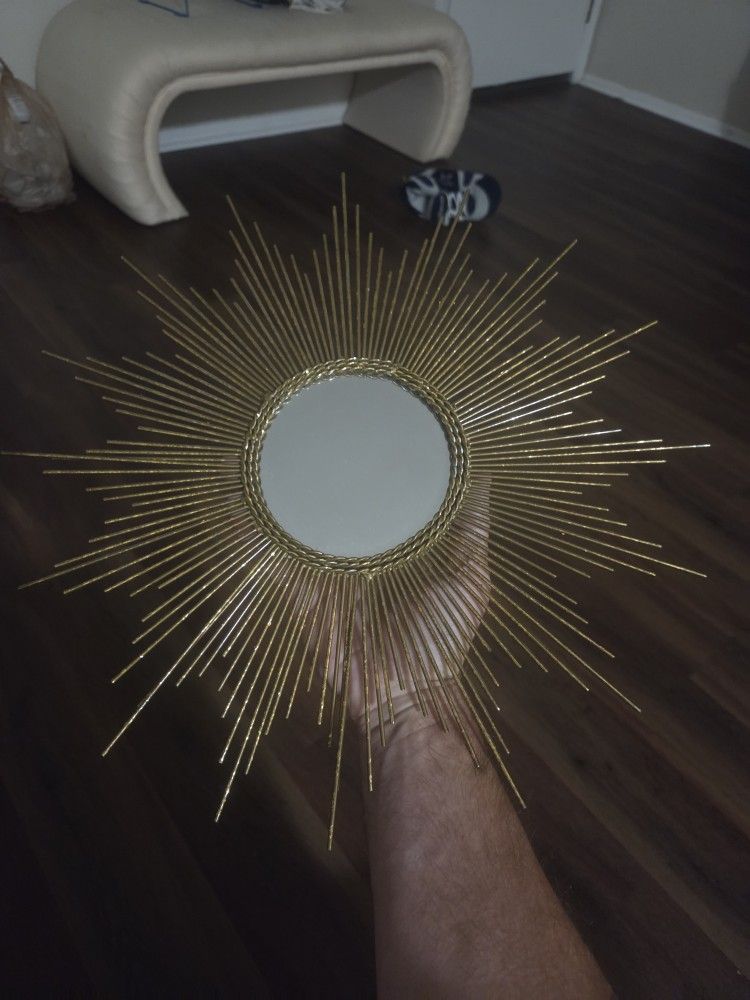 Pier One Atomic Gold Sunburst Mirror