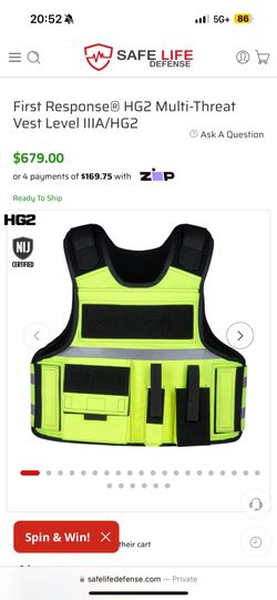 First Response® HG2 Multi-Threat Vest Level IIA/HG2
