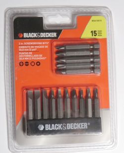 Black & Decker 15 Screw Tips New