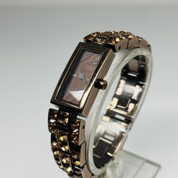 DKNY Ladies Bracelet Crystal Copper Dress Watch NY 3973