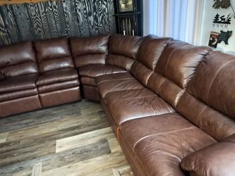 Leather sectional