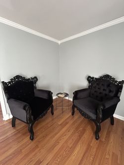 Vintage Oversized Throne Chairs 