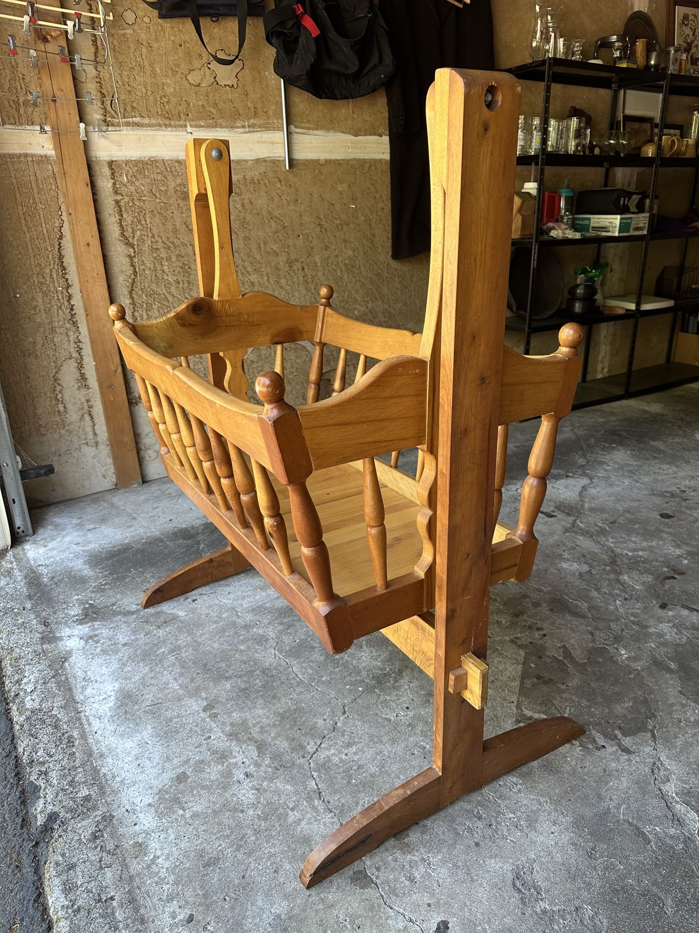 Handcrafted Myrtlewood Bassinet