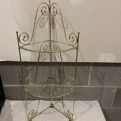 ✨Gold Metal Corner Shelf w/ Glass Tiers - 26"✨