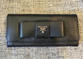 PRADA SAFFIANO FIOCCO Ribbon Bifold Long Wallet