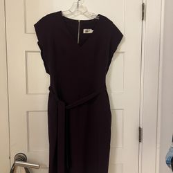 Eliza J Purple Ruffle Sleeve Dress