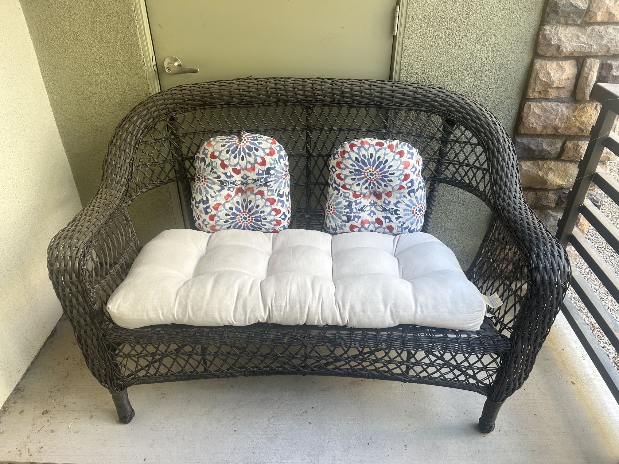Outdoor Wicker Loveseat
