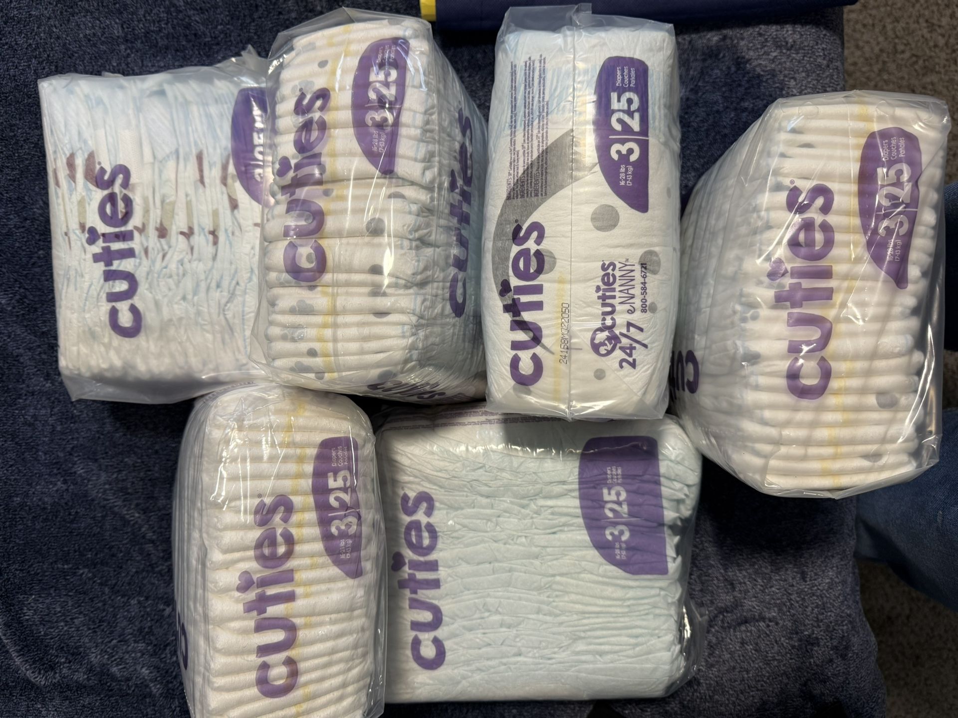 Cuties Size 3 Diapers (150 Total)
