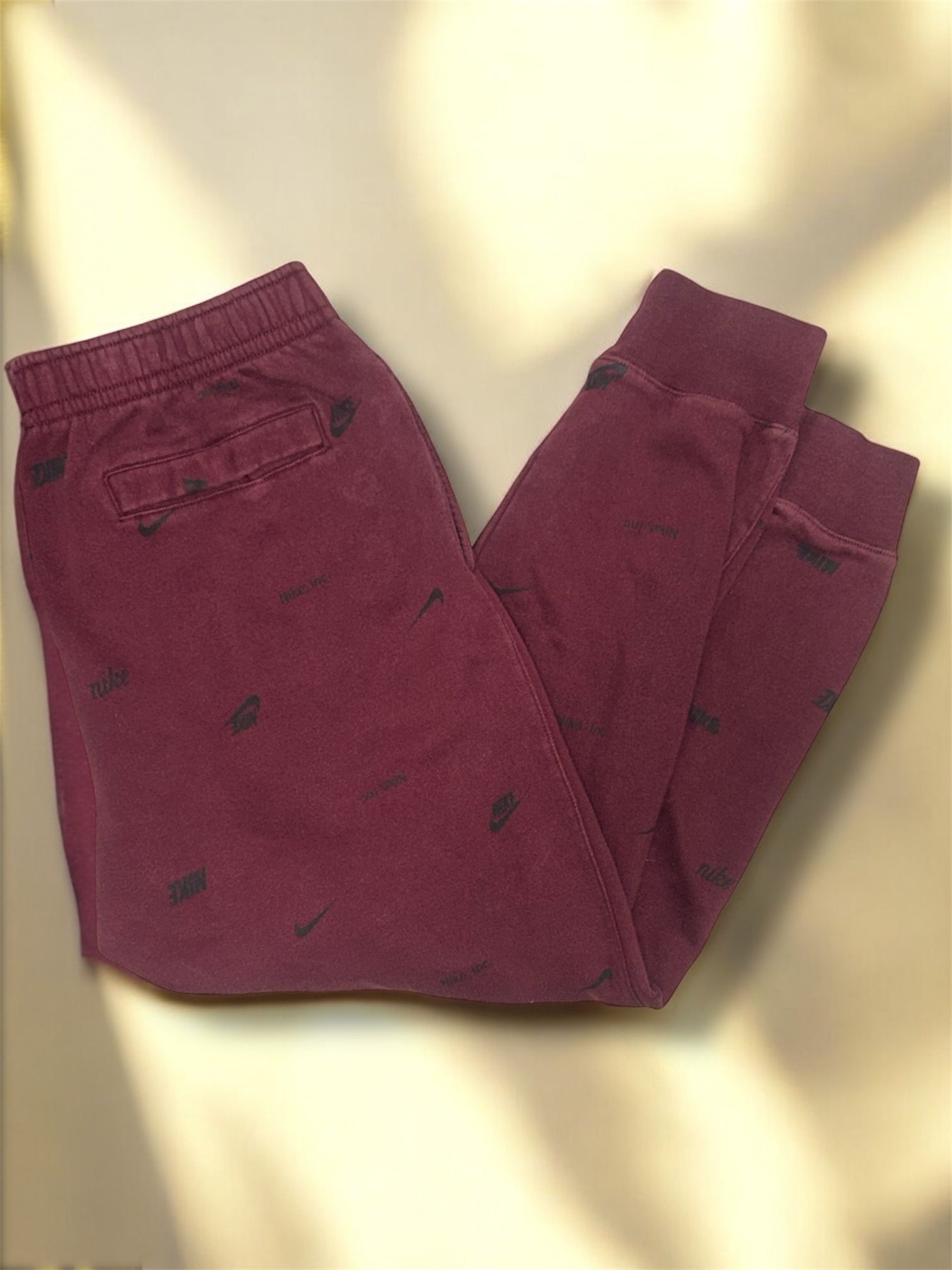 Burgundy Joggers with Black Nike Logo All Over Older Kids/Juniors XL