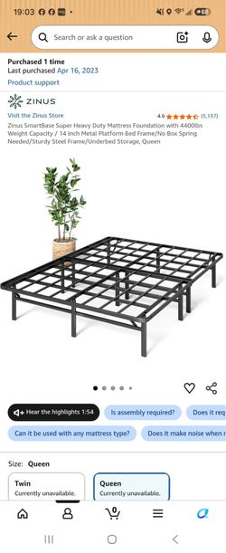 14”  heavy duty metal platform bed in great condition
