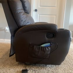 La-Z-Boy Heated Rocker Massage Recliner w/ 360° Swivel + Cup Holder, Side Pockets + Remote Control  — Brown — Great Condition 