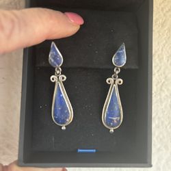Sterling silver and lapis lazuli earrings