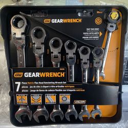 Gearwrench 7 Pc. 12 Point Flex Head Ratcheting Combination Metric Wrench Set (9900D)READ DESCRIPTION