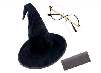 F60) ZNVZTE inspired by Elphaba Glasses Witch Hat Cosplay Costume Accessories Movie Halloween witch Carnival Party Props Set
