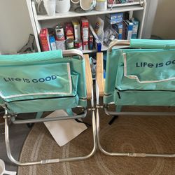 Life Is Good Beach Chair With Tags On 
