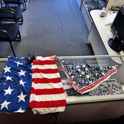 American Flag Swim Trunks And American Flag Bandanna Mens Size 28