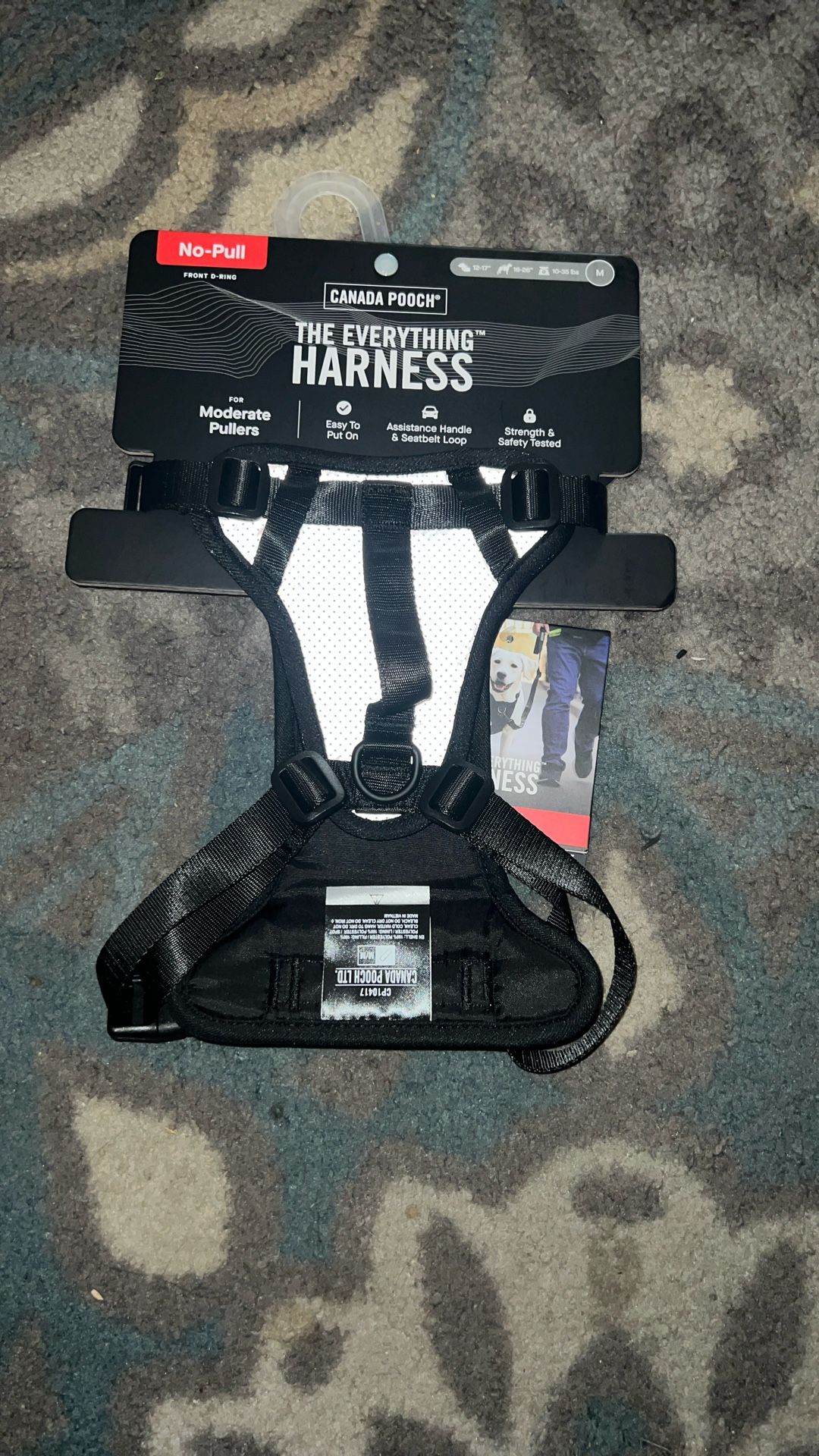Black and gray harness
