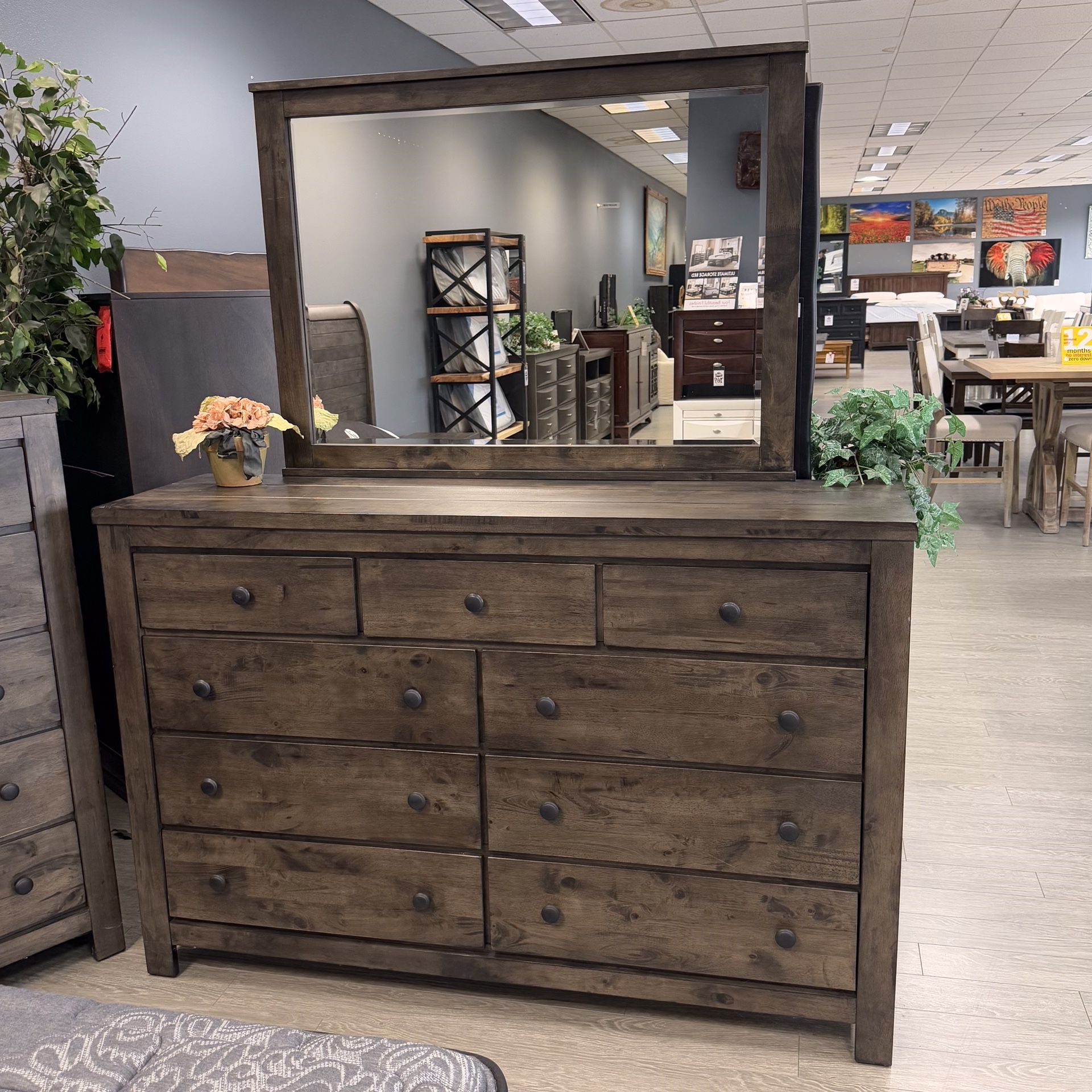 Rustic Grey 9 Drawer Dresser - Deschutes