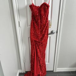Red Sparkly corset Gown 