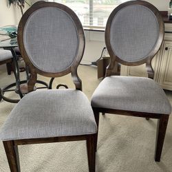 4 Gray Cushion Wooden Chairs