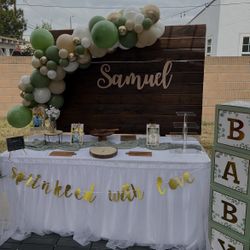 Wooden Baby Shower Backdrop