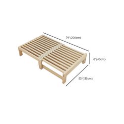 Natural Wood Panel Bed with Wooden Slat Support and HeadboardNot Included - 53"W x 79"L